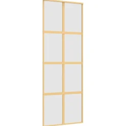 Schuifdeur 76x205 cm mat ESG-glas en aluminium kleurig>vidaXL Clearance