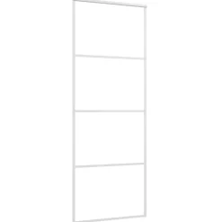 Bouwmaterialen*vidaXL Schuifdeur 76x205 cm mat ESG-glas en aluminium Wit