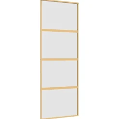 Bouwmaterialen*vidaXL Schuifdeur 76x205 cm mat ESG-glas en aluminium kleurig Goud