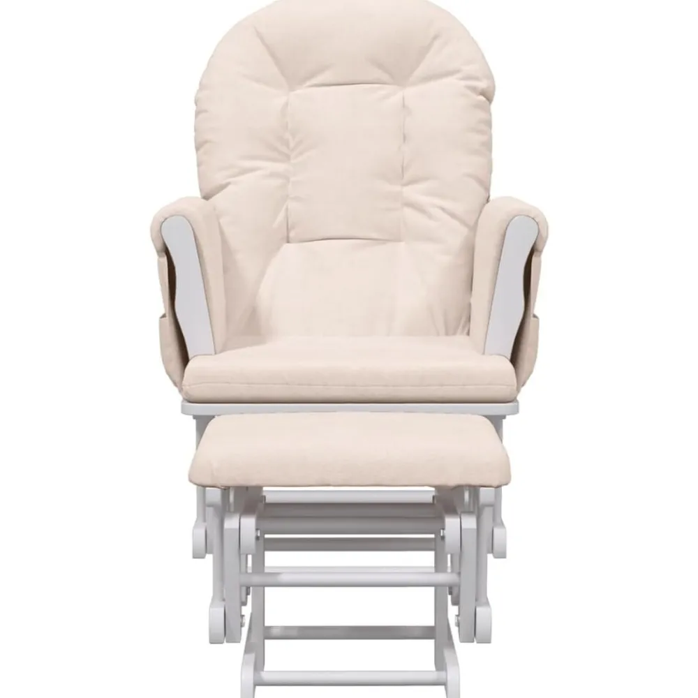 Stoelen*vidaXL Schuifstoel met voetenbank stof licht Roze