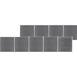 Tuinafscheidingen*vidaXL Schutting 1564x186 cm HKC Grijs