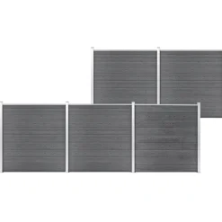 Tuinafscheidingen*vidaXL Schutting 872x186 cm HKC Grijs
