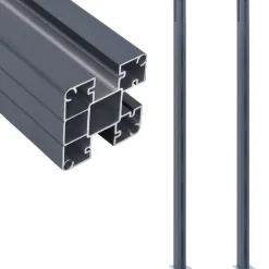 Tuinafscheidingen*vidaXL Schuttingpalen 2 st 185 cm aluminium Donkergrijs