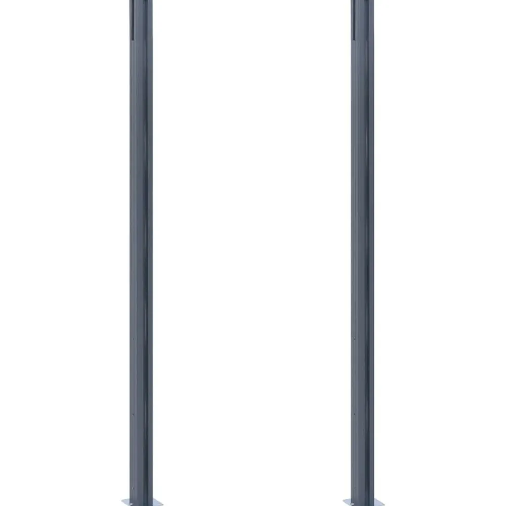 Tuinafscheidingen*vidaXL Schuttingpalen 2 st 185 cm aluminium Donkergrijs