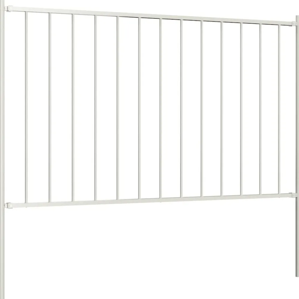 Tuinafscheidingen*vidaXL Schuttingpaneel Woerden met stalen palen 1,7 x 0,75 m Wit