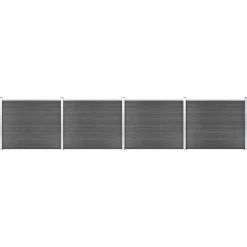 Tuinafscheidingen*vidaXL Schuttingpanelenset 699x146 cm HKC Zwart