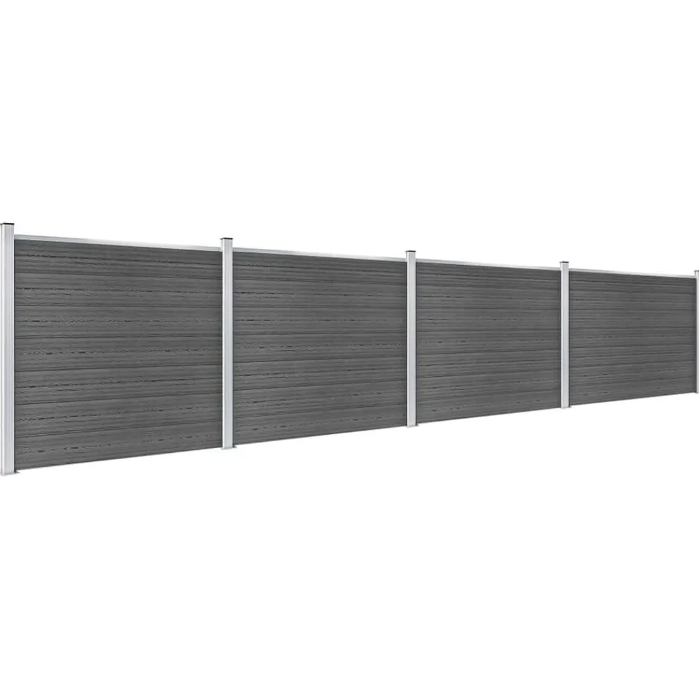 Tuinafscheidingen*vidaXL Schuttingpanelenset 699x146 cm HKC Zwart