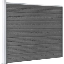 Tuinafscheidingen*vidaXL Schuttingpanelenset 699x146 cm HKC Zwart