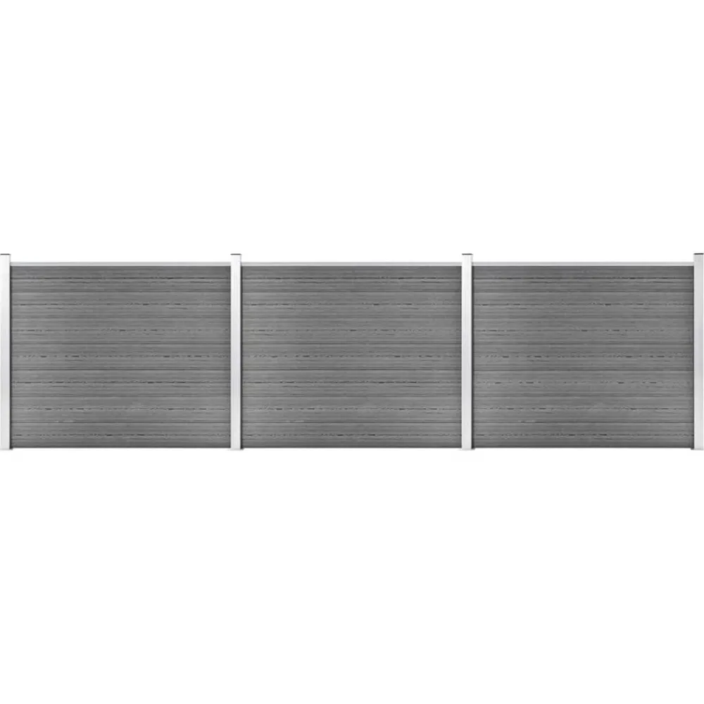 Tuinafscheidingen*vidaXL Schuttingpanelenset 526x146 cm HKC Grijs