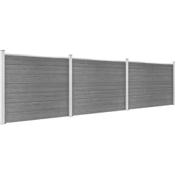 Tuinafscheidingen*vidaXL Schuttingpanelenset 526x146 cm HKC Grijs