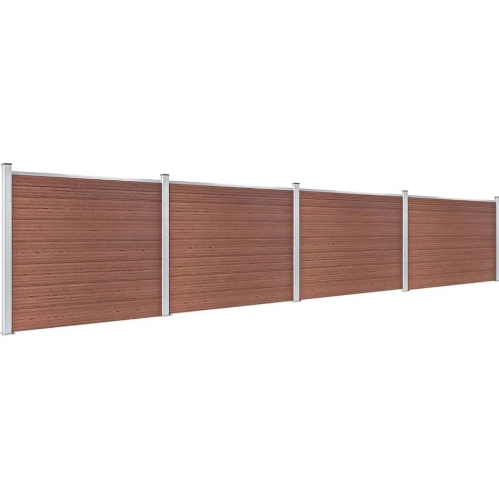 Tuinafscheidingen*vidaXL Schuttingpanelenset 699x146 cm HKC Bruin