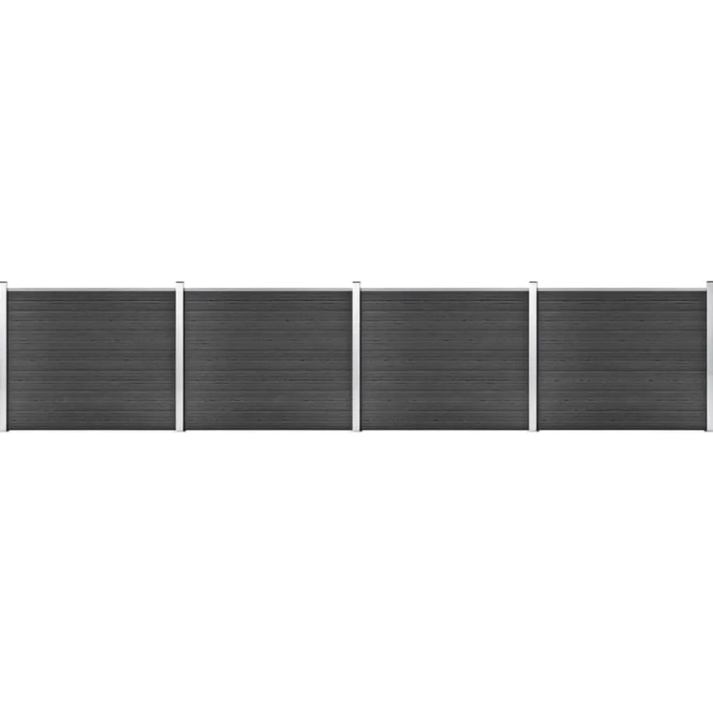 Tuinafscheidingen*vidaXL Schuttingpanelenset 699x146 cm HKC Grijs