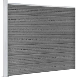 Tuinafscheidingen*vidaXL Schuttingpanelenset 699x146 cm HKC Grijs