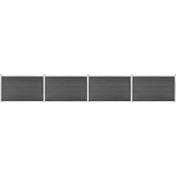 Tuinafscheidingen*vidaXL Schuttingpanelenset 699x105 cm HKC Zwart