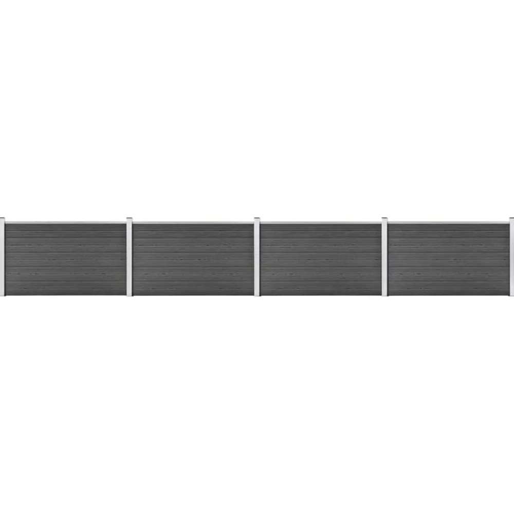 Tuinafscheidingen*vidaXL Schuttingpanelenset 699x105 cm HKC Zwart