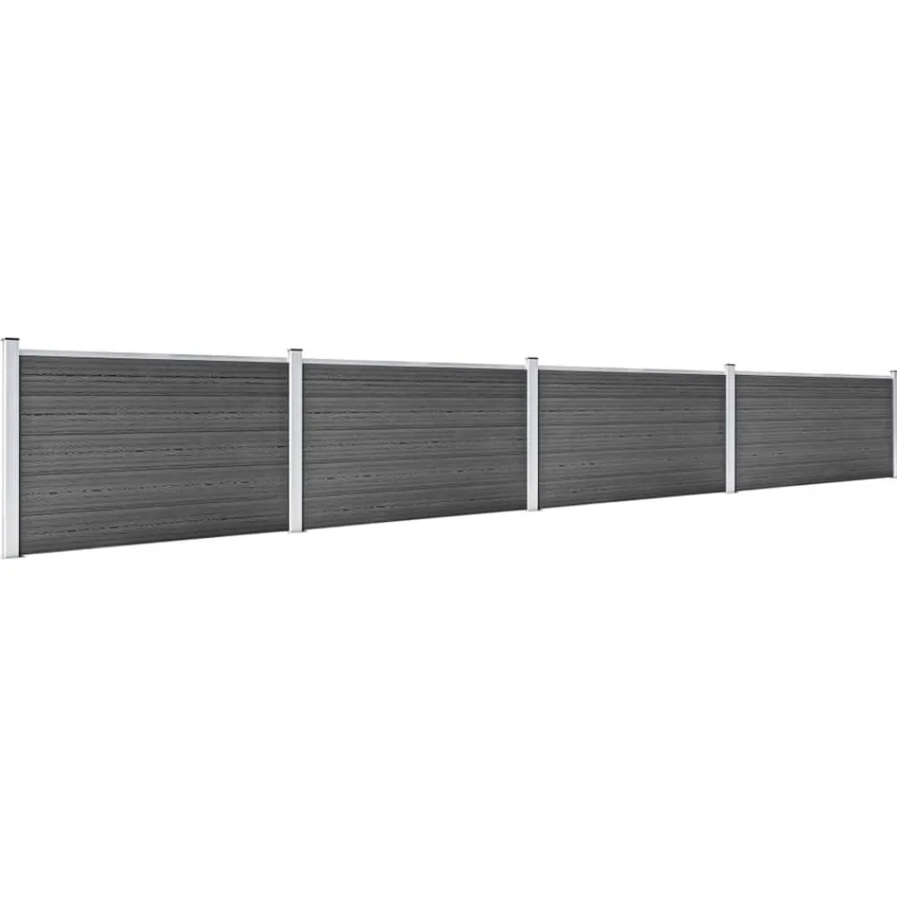 Tuinafscheidingen*vidaXL Schuttingpanelenset 699x105 cm HKC Zwart