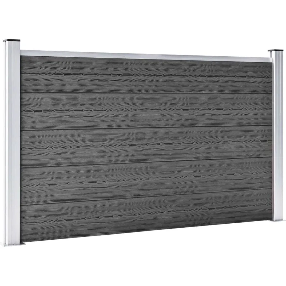 Tuinafscheidingen*vidaXL Schuttingpanelenset 699x105 cm HKC Zwart