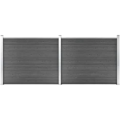 Tuinafscheidingen*vidaXL Schuttingpanelenset 353x146 cm HKC Zwart