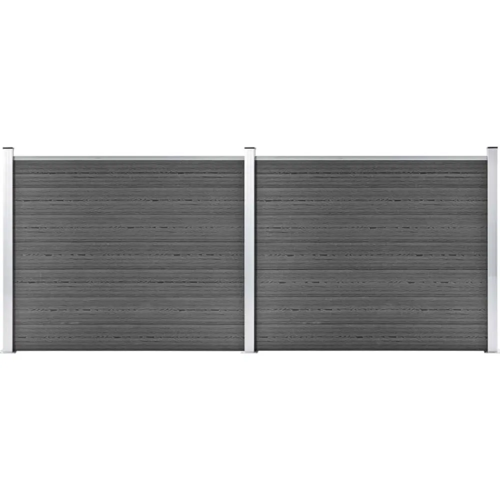 Tuinafscheidingen*vidaXL Schuttingpanelenset 353x146 cm HKC Zwart
