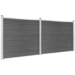 Tuinafscheidingen*vidaXL Schuttingpanelenset 353x146 cm HKC Zwart