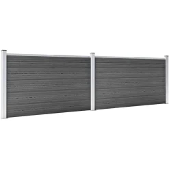 Tuinafscheidingen*vidaXL Schuttingpanelenset 353x105 cm HKC Zwart