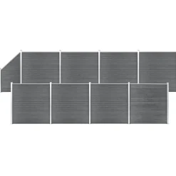 Schuttingset 8 vierkant en 1 schuin 1484x186 cm HKC>vidaXL Online