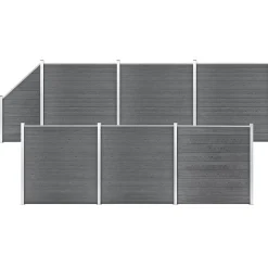 Schuttingset 6 vierkant en 1 schuin 1138x186 cm HKC>vidaXL Clearance