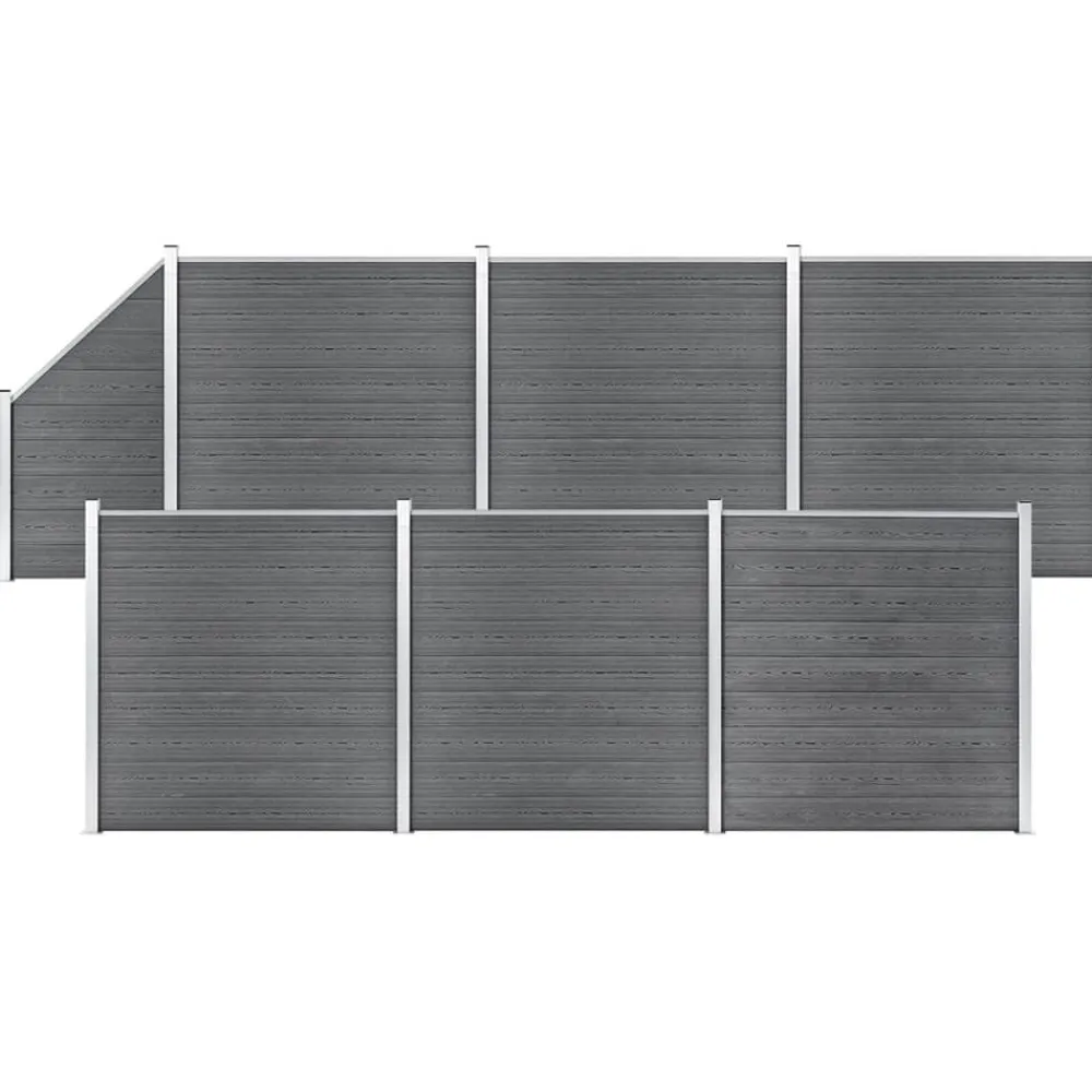 Schuttingset 6 vierkant en 1 schuin 1138x186 cm HKC>vidaXL Clearance