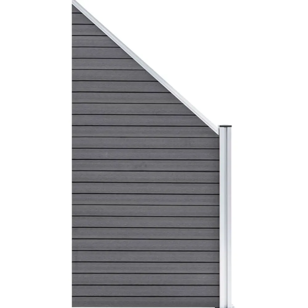 Tuinafscheidingen*vidaXL Schuttingset 1 vierkant en 1 schuin 273x186 cm HKC Grijs
