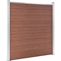 Tuinafscheidingen*vidaXL Schuttingset 6 vierkant en 1 schuin 1138x186 cm HKC Bruin