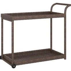 Trolleys*vidaXL Serveerwagen 100x45x83 cm poly rattan Bruin