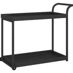 Trolleys*vidaXL Serveerwagen 100x45x83 cm poly rattan Zwart