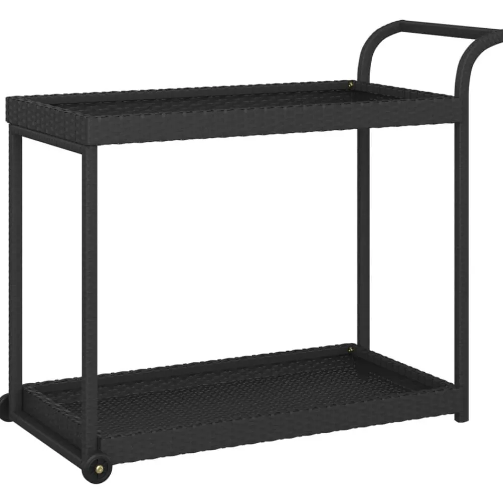 Trolleys*vidaXL Serveerwagen 100x45x83 cm poly rattan Zwart