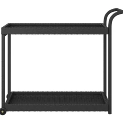Trolleys*vidaXL Serveerwagen 100x45x83 cm poly rattan Zwart