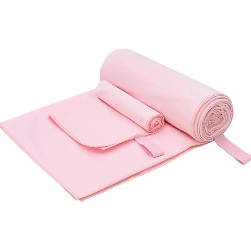 Linnengoed*vidaXL Set van Sporthanddoeken 2 pcs Stof Roze