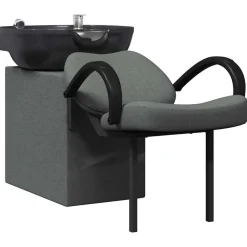 Haar- En Schoonheidsverzorging*vidaXL Shampoo Stoel 136 x 60 x 92 cm Stof Donkergrijs en zwart