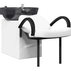 Haar- En Schoonheidsverzorging*vidaXL Shampoo Stoel 136 x 60 x 92 cm PVC Wit en zwart