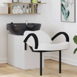 Haar- En Schoonheidsverzorging*vidaXL Shampoo Stoel 136 x 60 x 92 cm PVC Wit en zwart