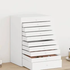 Uiterlijk & Gezondheid*vidaXL Sieradendoos 10-laags met horlogehouders 29x20,5x40,5 cm Wit