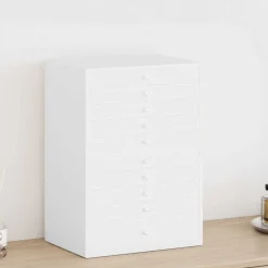 Uiterlijk & Gezondheid*vidaXL Sieradendoos 10-laags met horlogehouders 29x20,5x40,5 cm Wit