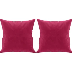 Woon- & Tuinaccessoires*vidaXL Sierkussens 2 st 40x40 cm fluweel Wijnrood