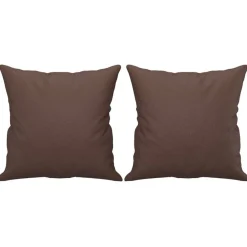Woon- & Tuinaccessoires*vidaXL Sierkussens 2 st 40x40 cm kunstleer Bruin