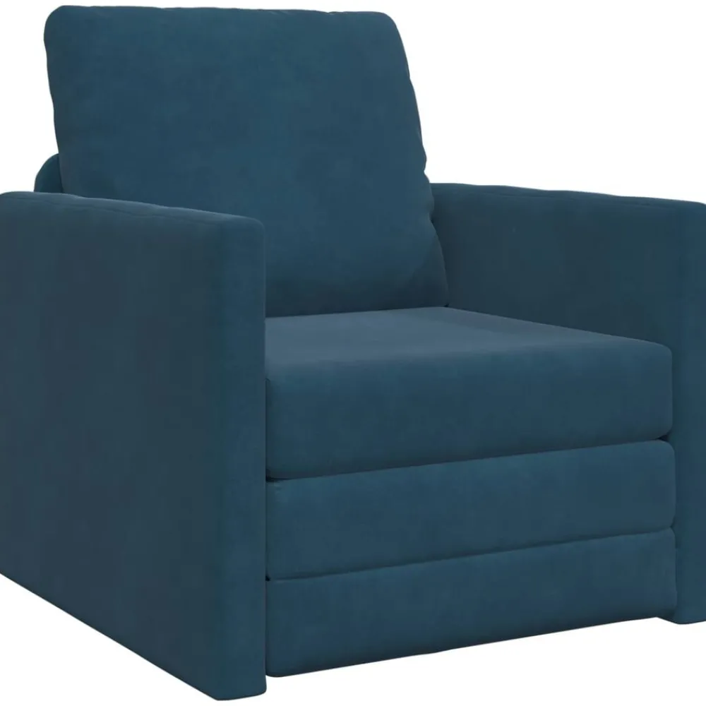Banken*vidaXL Slaapbank 74 x 77 x 81 cm Fluweel Blauw