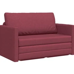 Banken*vidaXL Slaapbank 110cm Stof Wijnrood