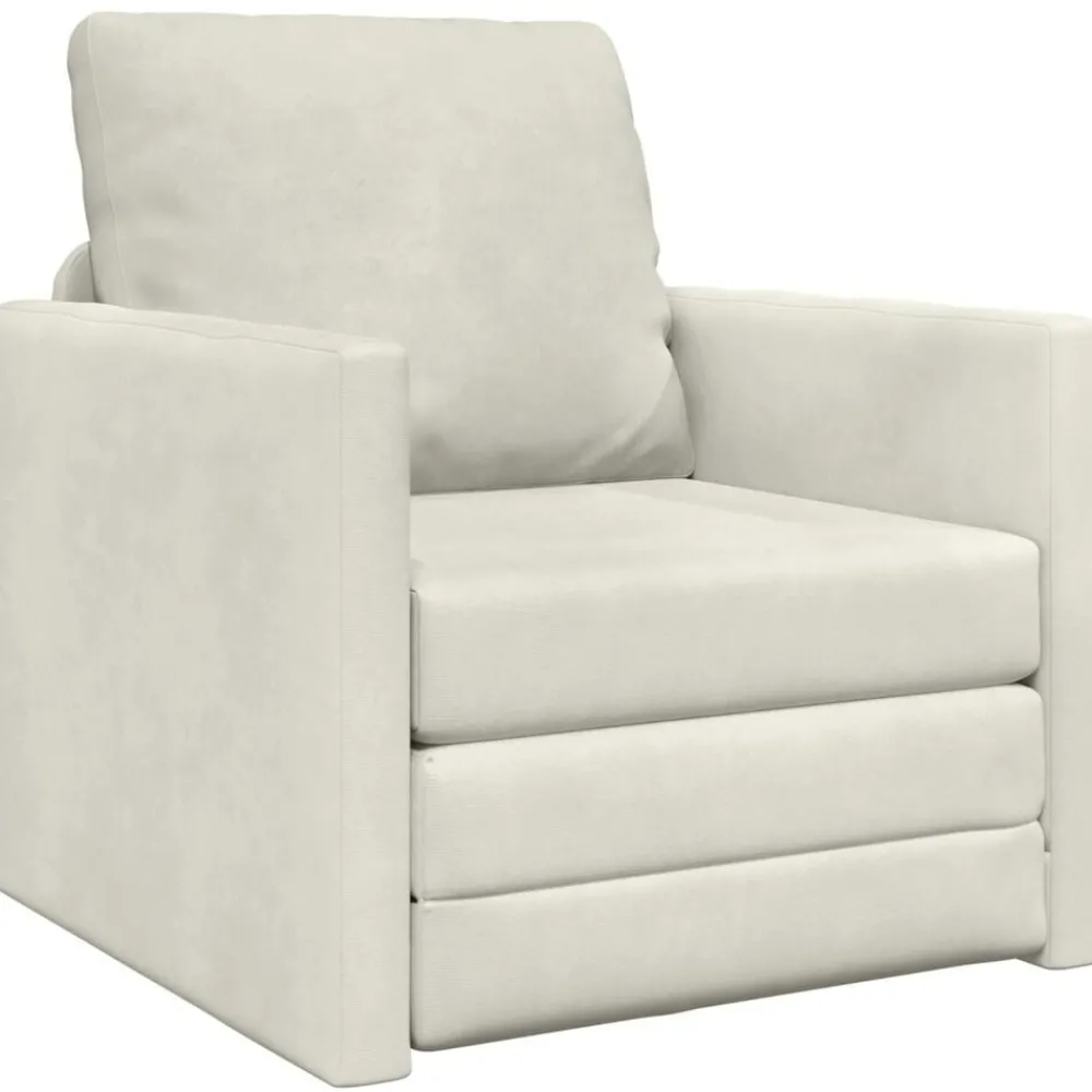 Slaapbank Crème 74 x 77 x 81 cm Fluweel>vidaXL Hot