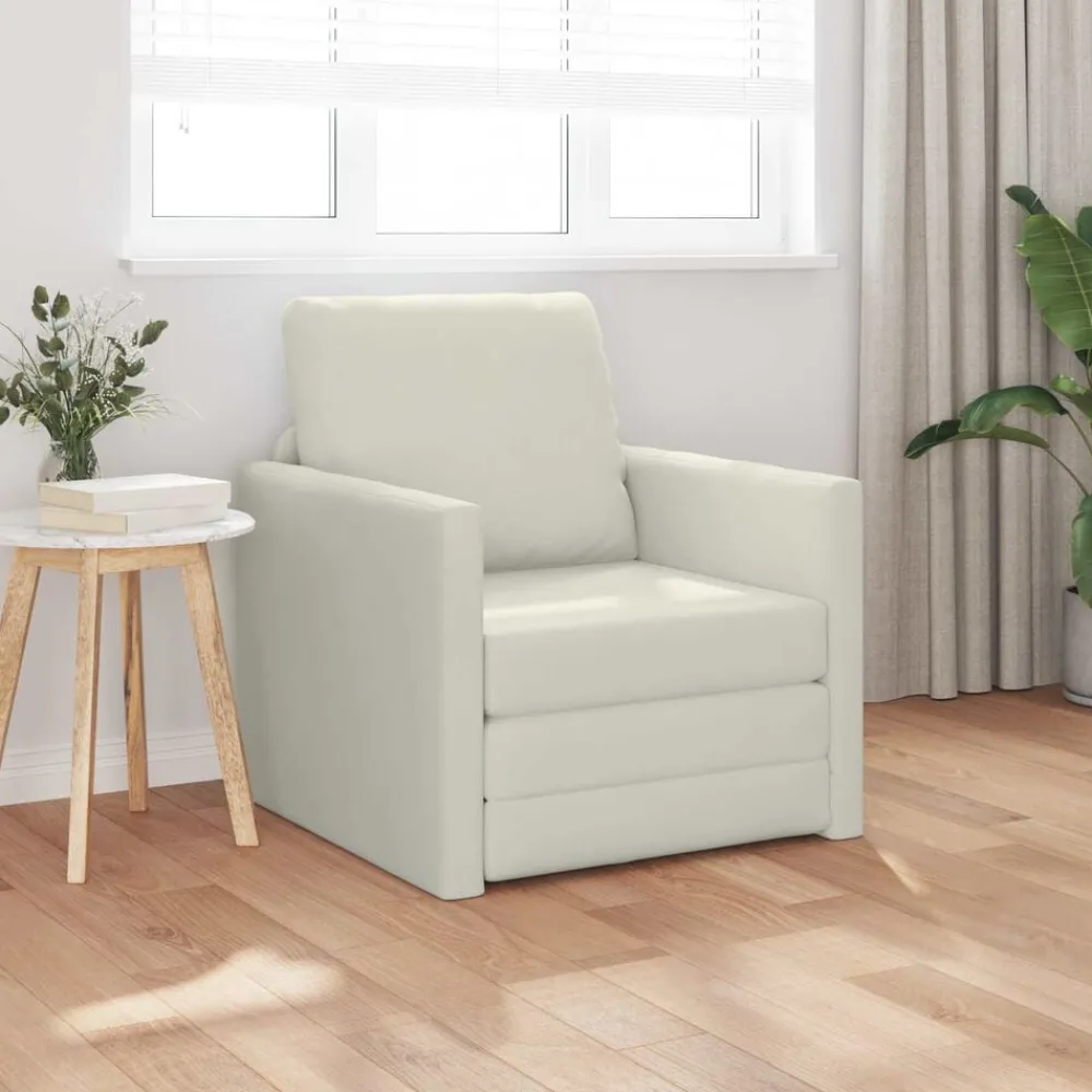 Slaapbank Crème 74 x 77 x 81 cm Fluweel>vidaXL Hot