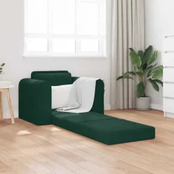 Banken*vidaXL Slaapbank 98 x 71 x 83 cm Fluweel Donkergroen