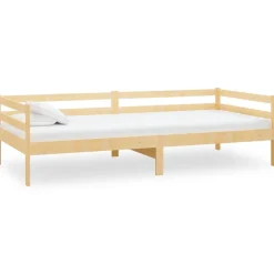 Bedden & Accessoires*vidaXL Slaapbank massief grenenhout 90x200 cm Naturel