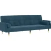 Slaapbank met kussens fluweel lichtgrijs>vidaXL Outlet