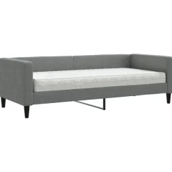 Bedden & Accessoires*vidaXL Slaapbank met matras 80x200 cm stof Donkergrijs